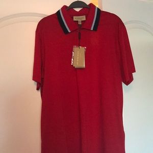 Military red collared polo shirt